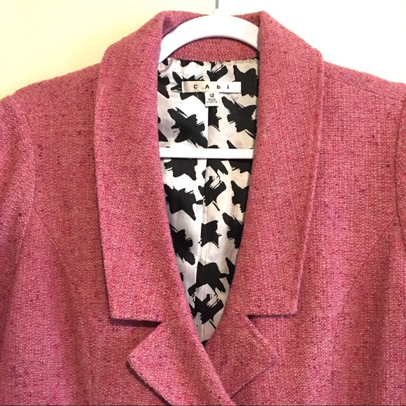 CAbi Madison Avenue tweed pea coat peacoat 12 L - Picture 5 of 8